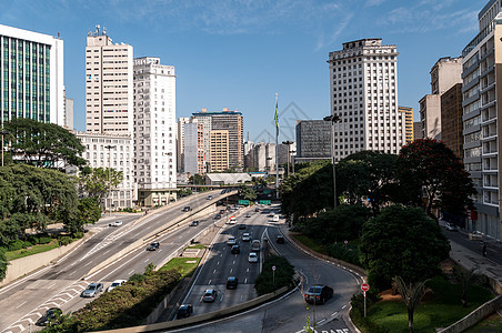 城市Saopaulo的交通渠道办公室密度场景大街汽车经济运动景观市中心建筑学图片