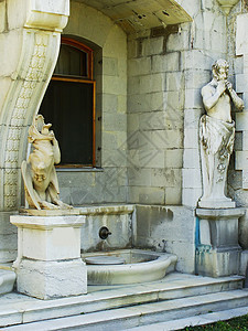 奇梅拉和萨蒂尔 马桑德拉宫 克里米亚半岛纪念碑反射阳台楼梯色狼喷泉历史性嵌合体大理石池塘图片