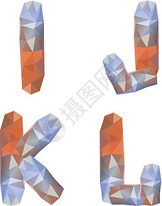 几何晶晶体字母多边形蓝色三角形橙子艺术标签宝石边缘横幅公司背景图片