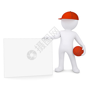 带白卡的3D篮球运动员图片