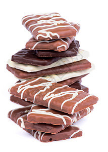 巧克力饼干条纹甜食釉面饮食甜点食物棕色美食家图片