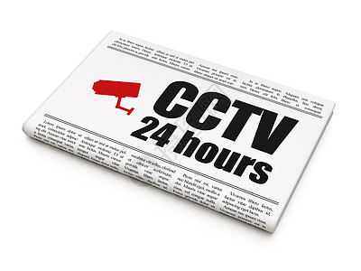 合肥电视台安全新闻概念 24小时闭路电视和Cctv Cam背景