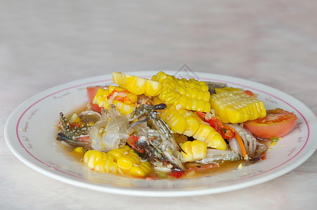 辣椒混合沙拉水果盘子食物玉米螃蟹美食黄色蔬菜图片