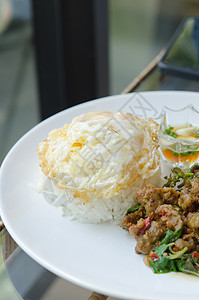 亚洲食物猪肉胡椒油炸辣椒营养盘子蔬菜美食图片