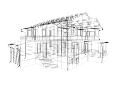 抽象陈列城市建筑骨骼工程项目插图金属房子建造线条图片