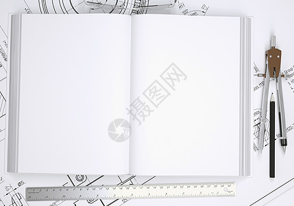 书籍 眼镜 标尺 指南针和铅笔承包商设计师机器工具设计罗盘凸轮办公室草图工程师图片
