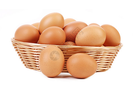 白的篮子中的棕蛋白色营养棕色生产庆典柳条脆弱性团体蛋壳食物图片