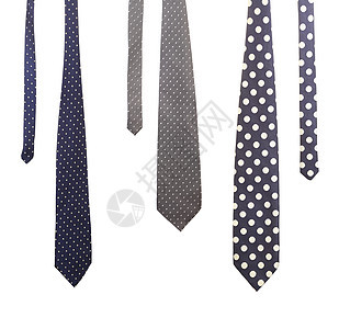三个多色领带商品灰色办公室商业白色纺织品条纹黄色紫色织物图片