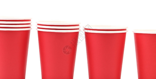 四个红色塑料杯图片