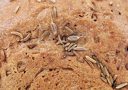 带离家种子的黑麦面包糕点食物谷物玉米面包早餐内核香料小麦饮食图片
