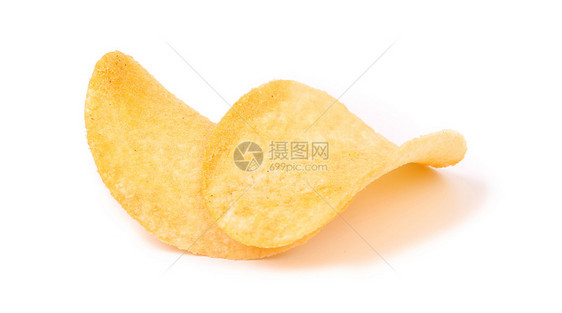 离薯片很近土豆薯角食物波纹黄色盐渍小吃油炸宏观白色图片
