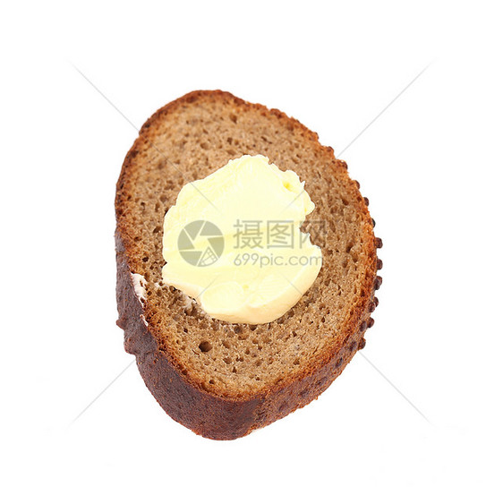 棕色面包上的黄油图片