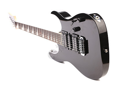 黑色电吉他流行音乐岩石乐器白色花梨木玩家细绳木头音乐吉他图片
