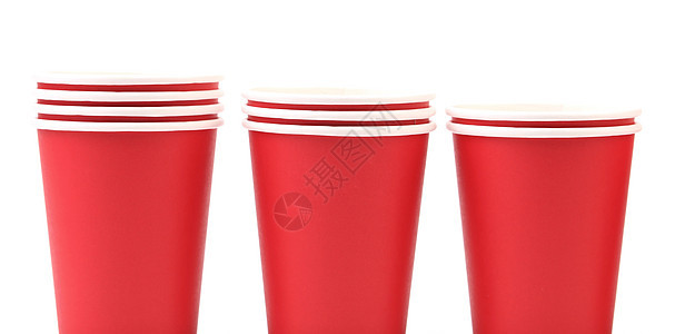 三个红纸杯图片