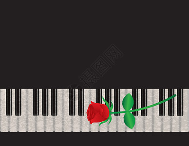 红玫瑰钢琴背景插图( Red Rose)图片