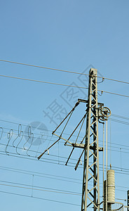 电线电缆电压活力天空力量蓝色电气背景