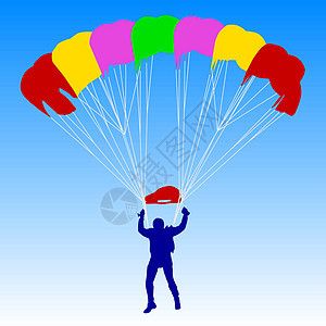 跳伞矢量它制作图案危险收藏风险空气航空速度天空天篷插图跳伞员图片