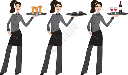 女服务员工人餐饮玻璃啤酒快乐食物商业酒店派对服务图片