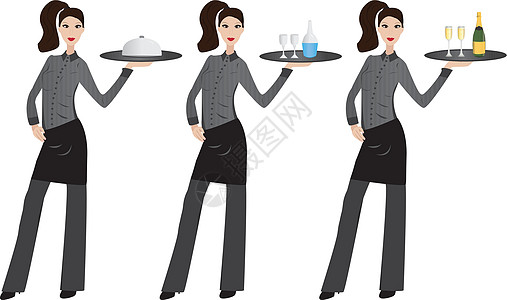 女服务员盘子商业用餐啤酒食物餐厅工作桌子咖啡店午餐图片