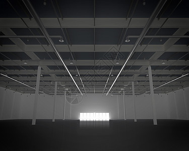 新的现代空空仓库植物建筑学包装地面水泥金属框架大厅工业窗户图片