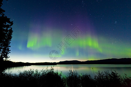 拉贝格湖上空的北边灯光图片