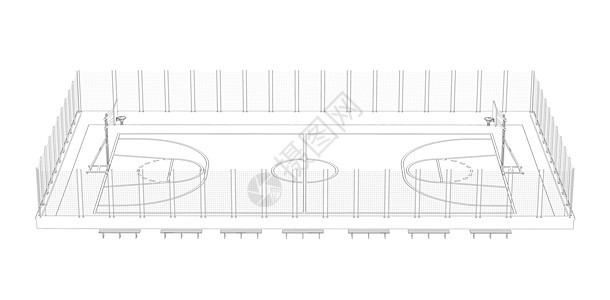 篮球场 电线框架体育场学校篮子游戏蓝图操场木板健身房运动娱乐图片