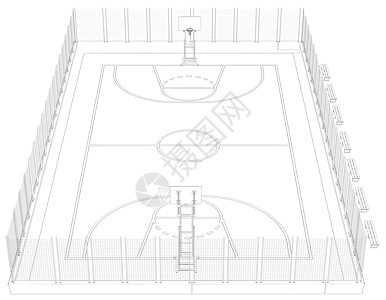 篮球场 电线框架操场沥青篮子建筑金属娱乐健身房蓝图学校体育场图片