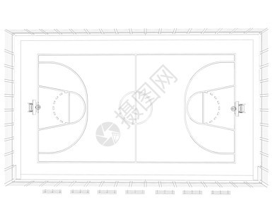 篮球场 电线框架建筑健身房比赛运动插图法庭木板学校体育场操场图片