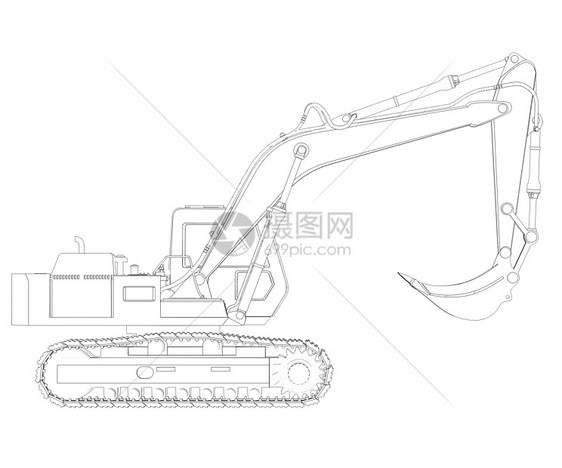 挖掘机 电线框架技术机械x射线搬运工建造力量卡车工作机器金属图片