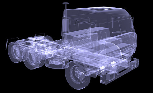 大卡车 X光草图交通运输商业拖拉机x光机器柴油机宏观货物图片