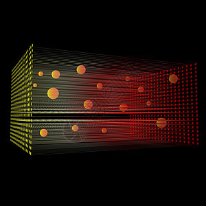 抽象几何背景  插文计算机绘图圆圈黄色绘画黑色图形插图红色形状背景图片