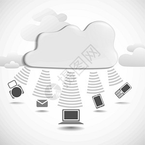 云计算概念电话基础设施电脑地球服务器天空机动性细胞自由网络图片