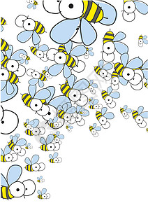 与蜜蜂一起的白背景 春背景图片