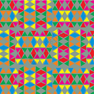 几何民族设计矢量艺术几何学插图条纹黄色针织粉色部落织物绿色衣服图片