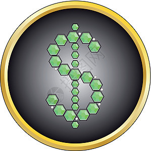 美元按钮金属绿色互联网珠宝现金市场圆形货币金融网络图片