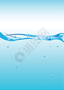 水溪流液体水晶插图气泡运动宏观波纹概念蓝色图片