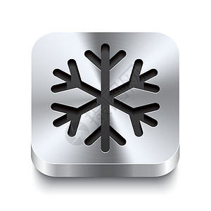 平方金属按钮渗透性 - 雪花图标图片
