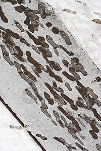 积雪中脚足季节城市小路人行道公园季节性脚印白色踪迹冻结图片