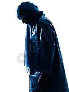 图阿雷格肖像轮廓文化披肩男人旅行阴影戏服服装男性背景图片