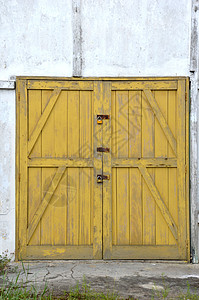 旧黄色木门装饰入口木材风格建筑木工框架出口建筑学橡木图片