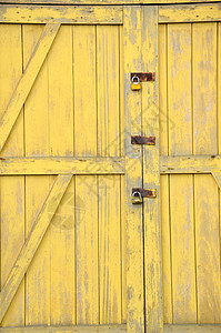旧黄色木门橡木建筑学木材房子松树装饰安全建筑木板风格图片