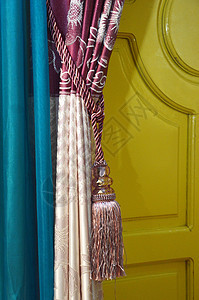 丝绸窗帘展示织物入口乐队庆典剧院房间纺织品装饰流苏图片