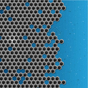 六边形金属背景艺术商业格栅合金横幅扬声器纤维材料框架技术图片