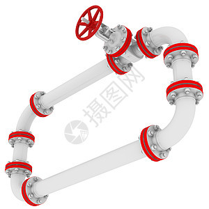 管道和阀门封条红色白色机器技术工程控制生产压力流动金属图片
