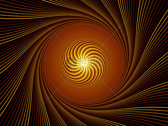 分形烧结抽象记述渲染金子设计数学射线元素辐射中心光束黑色图片
