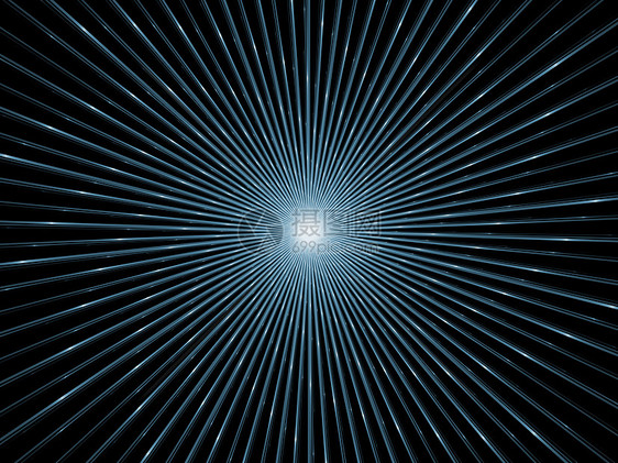 分形沉积设计几何学蓝色渲染中心黑色射线辐射元素光束装饰品图片