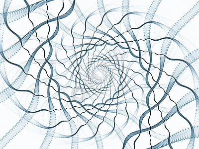孤立的螺旋元素数学蓝色白色设计渲染几何学图片