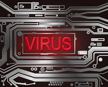 病毒概念感染筹码立方体软件技术微技术安全攻击打印合金图片