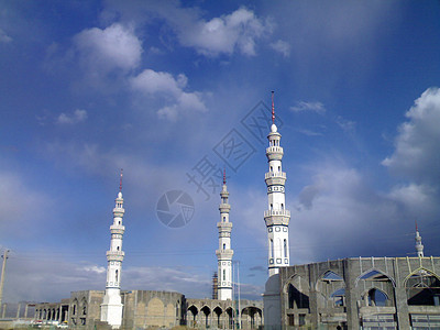 Jamkaran清真寺伊兰蓝色美丽的天空(3)图片