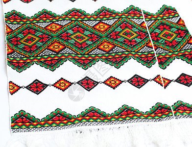 乌克兰民族 刺绣缝纫艺术工艺针线活毛巾家庭亚麻材料夫人红色图片